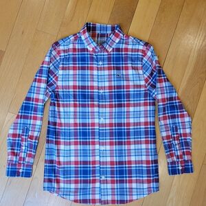Vineyard Vines Blue and Red Plaid Kids Button Down Shirt